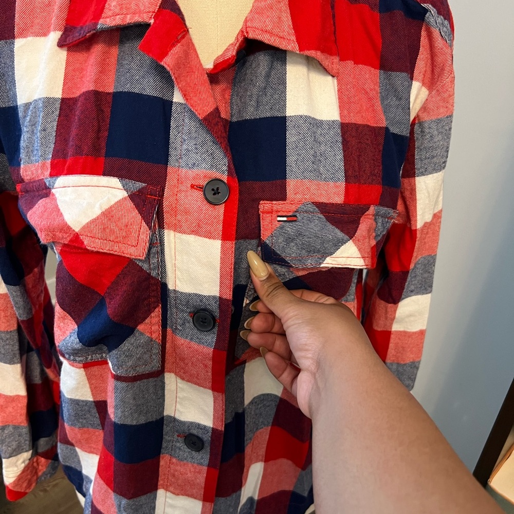 Tommy Hilfiger Red and Blue Plaid Shirt